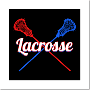 Crossed Lacrosse Sticks and head - The lacrosse Posters and Art